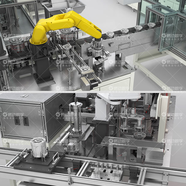 電動(dòng)汽車壓縮機(jī)自動(dòng)化裝配線三維動(dòng)畫制作